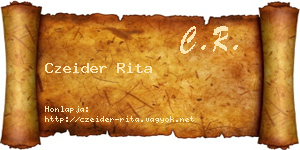 Czeider Rita névjegykártya